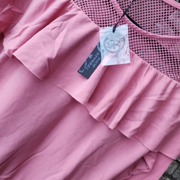 Mesh Ruffle Pullover Top Poof NWT JRS - Picture 2 of 2